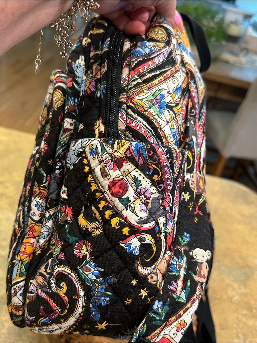 Vera Bradley Harry Potter “Friends at Hogwarts” Black Quilted Backpack - Picture 8 of 14